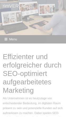 Vorschau der mobilen Webseite rimverlag.de, Rim Verlag, Inh. Karlheinz Hillesheim
