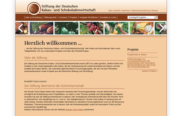 Vorschau von www.kakao-stiftung.de, Stiftung der Deutschen Kakao- und Schokoladenwirtschaft