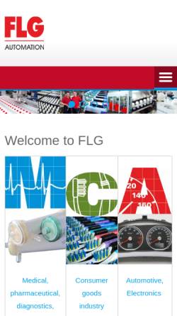 Vorschau der mobilen Webseite www.flg.de, FLG Automation AG