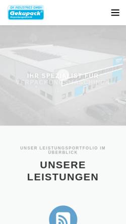 Vorschau der mobilen Webseite gekupack.de, GK Industries GmbH Gekupack Verpackungstechnik
