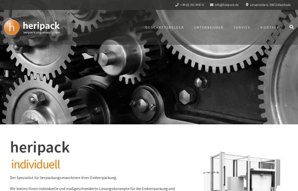 Vorschau von heripack.de, HERIPACK Verpackungsmaschinen GmbH & Co. KG