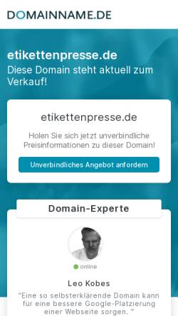 Vorschau der mobilen Webseite www.etikettenpresse.de, Maschinenbau Schweiger, Inh. Martin Schweiger