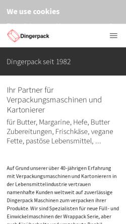 Vorschau der mobilen Webseite www.dingerpack.com, Verpackungsmaschinen Horst Dinger GmbH