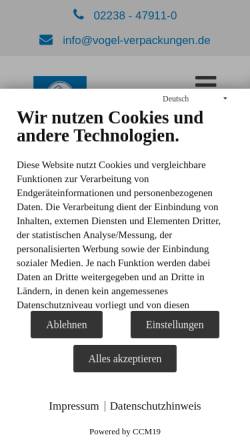 Vorschau der mobilen Webseite www.vogel-verpackungen.de, V.I.S. Vogel Industrial Service GmbH & Co. KG