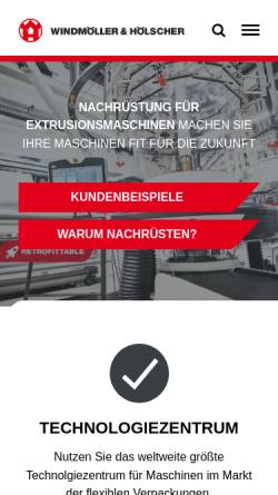 Vorschau der mobilen Webseite www.wuh-group.com, Windmöller & Hölscher KG
