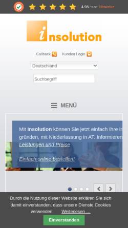 Vorschau der mobilen Webseite www.insolution-ltd.de, Insolution Ltd.