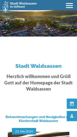 Vorschau der mobilen Webseite www.waldsassen.de, Klosterstadt Waldsassen