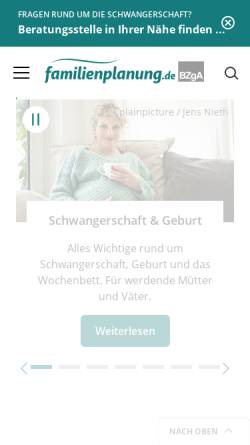 Vorschau der mobilen Webseite www.familienplanung.de, Familienplanung.de