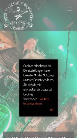 Vorschau der mobilen Webseite www.rkw-viersen.de, Rock-Kultur-Werkstatt e.V. (RKW)