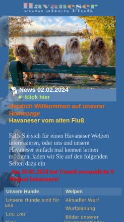 Vorschau der mobilen Webseite www.havaneser-vom-alten-fluss.de, Vom alten Fluß