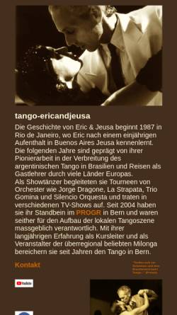 Vorschau der mobilen Webseite tango-ericandjeusa.ch, Eric & Jeusa