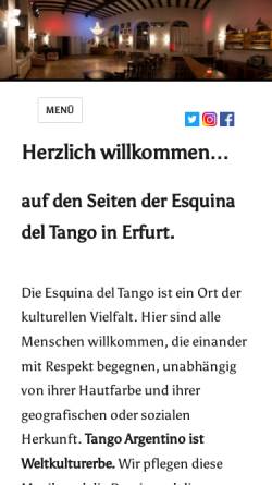 Vorschau der mobilen Webseite www.tango-erfurt.de, Esquina del Tango