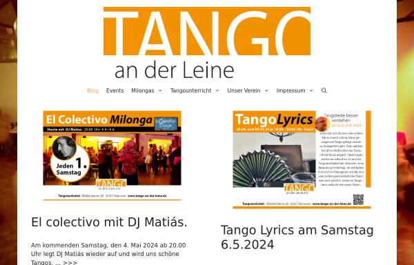 Vorschau von www.tango-an-der-leine.de, Tango an der Leine e.V.