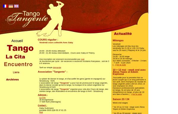 Vorschau von www.tango-tangente.com, Tango Tangente