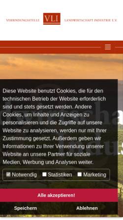 Vorschau der mobilen Webseite vli-agribusiness.de, Verbindungsstelle Landwirtschaft-Industrie