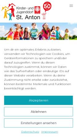 Vorschau der mobilen Webseite kinderdorf-riedenberg.de, Caritas Kinder- und Jugenddorf St. Anton
