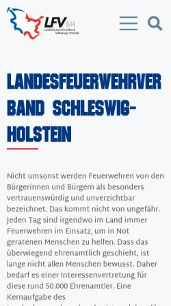 Vorschau der mobilen Webseite www.lfv-sh.de, Landesfeuerwehrverband Schleswig-Holstein