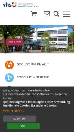 Vorschau der mobilen Webseite www.vhs-kaarst-korschenbroich.de, Volkshochschule Kaarst-Korschenbroich