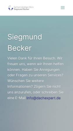 Vorschau der mobilen Webseite dachexpert.de, Siegmund Becker, Dachdeckermeister