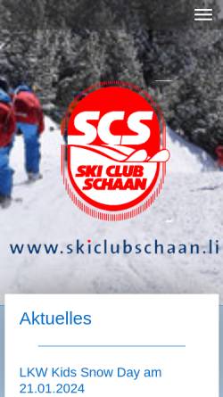 Vorschau der mobilen Webseite www.skiclubschaan.li, Skiclub Schaan