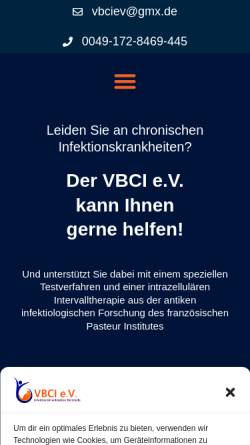 Vorschau der mobilen Webseite vbciev.de, Verein zur Bekämpfung chronischer Infektionskrankheiten e.V