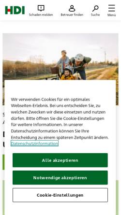 Vorschau der mobilen Webseite www.hdi-leben.de, HDI Lebensversicherung AG