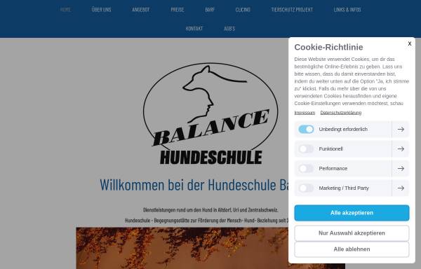 Vorschau von www.hundeschule-balance.ch, Balance - Thisis Hundeschule