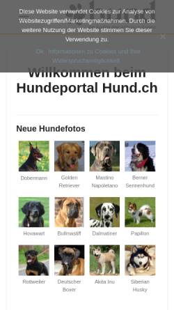 Vorschau der mobilen Webseite www.hund.ch, Hundeausbildungszentrum Gisikon