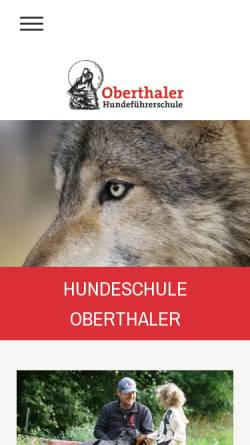 Vorschau der mobilen Webseite www.hundeschule-oberthaler.ch, Hunde(-führer)schule Oberthaler