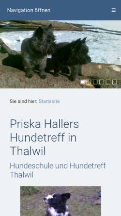 Vorschau der mobilen Webseite www.priska-haller.ch, Hundeschule Thalwil