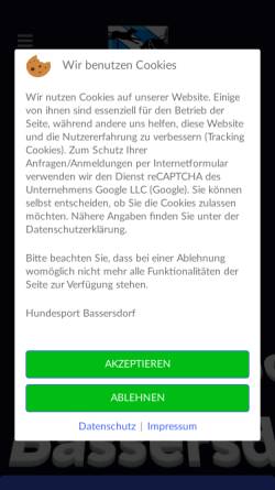 Vorschau der mobilen Webseite www.hsbassersdorf.ch, Hundesport Bassersdorf