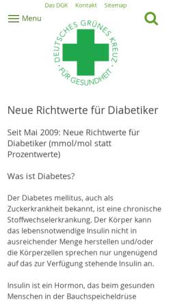 Vorschau der mobilen Webseite www.dgk.de, DGK: Diabetes