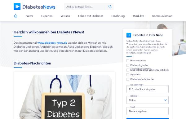 Vorschau von www.diabetes-news.de, Diabetes Netzwerk Deutschland