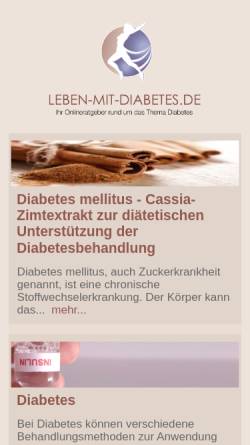 Vorschau der mobilen Webseite www.leben-mit-diabetes.de, Leben mit Diabetes