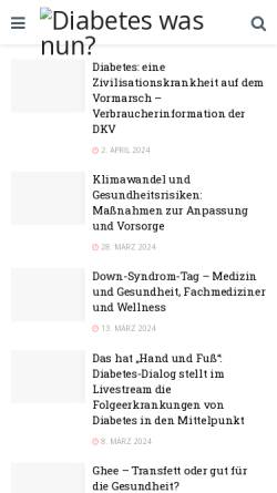 Vorschau der mobilen Webseite www.diabetes-wasnun.de, Was nun ?