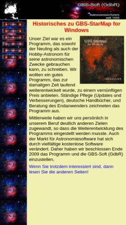Vorschau der mobilen Webseite www.gbs-soft.de, GBS-StarMap