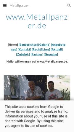Vorschau der mobilen Webseite www.metallpanzer.de, Ganzmetall-Modellbaupanzer 1:5