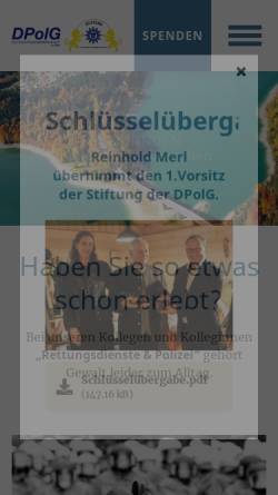 Vorschau der mobilen Webseite www.dpolg-stiftung.de, Stiftung der Deutschen Polizeigewerkschaft (DPolG) im DBB