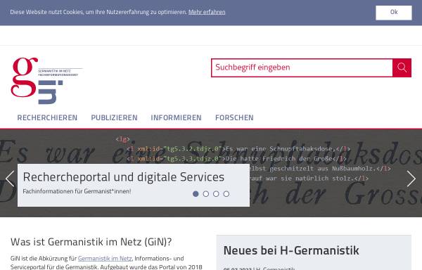 Vorschau von www.germanistik-im-netz.de, Virtuelle Fachbibliothek Germanistik - Germanistik im Netz