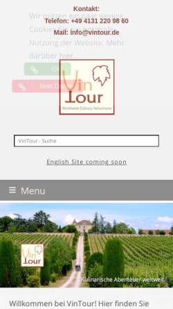 Vorschau der mobilen Webseite vintour-weinreisen.de, Vintour