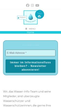 Vorschau der mobilen Webseite www.wasser-bayern.de, Wasser-Bayern - Wasser-Info-Team Bayern e. V
