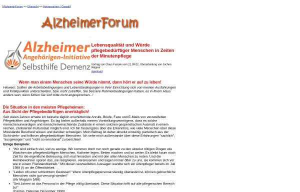Vorschau von www.alzheimerforum.de, AlzheimerForum: PEG-Sonde