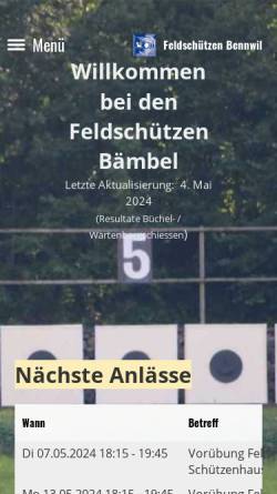Vorschau der mobilen Webseite www.bennwiler-schuetzen.ch, Feldschützen Bennwil