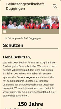 Vorschau der mobilen Webseite www.schuetzen-duggingen.ch, Schützengesellschaft Duggingen