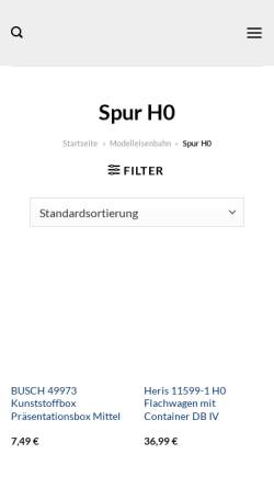 Vorschau der mobilen Webseite www.spur-0-shop.de, Spur 0 Shop, Inh. Sabine Mastalier