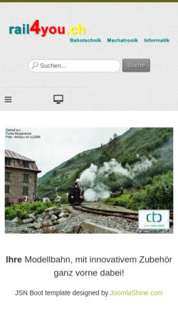 Vorschau der mobilen Webseite www.rail4you.ch, Technisches Büro Iten