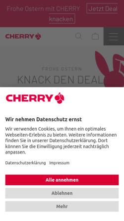 Vorschau der mobilen Webseite www.cherry.de, Cherry