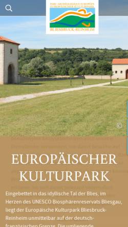 Vorschau der mobilen Webseite www.europaeischer-kulturpark.de, Stiftung Europäischer Kulturpark Bliesbruck-Reinheim