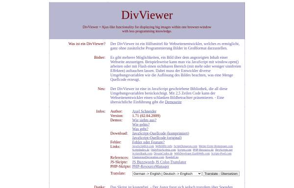 Vorschau von javascript.axelschneider.info, DivViewer