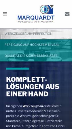 Vorschau der mobilen Webseite www.marquardt-stanzteile.de, Marquardt Metallwaren und Werkzeugbau GmbH